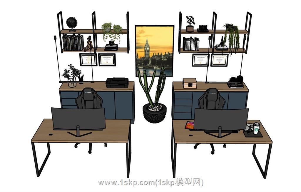 办公桌SU模型