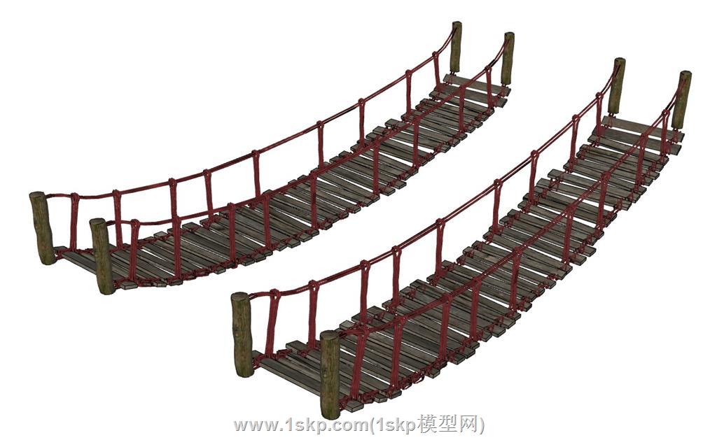 吊桥SU模型