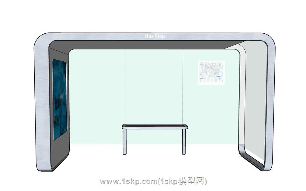 巴士候车亭SU模型