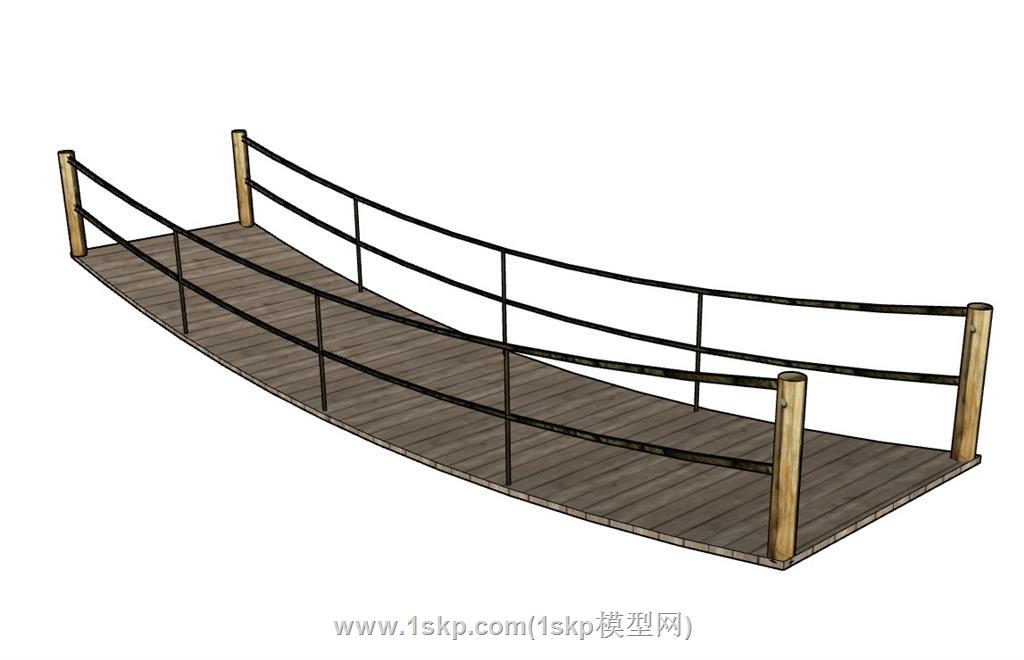 吊桥SU模型