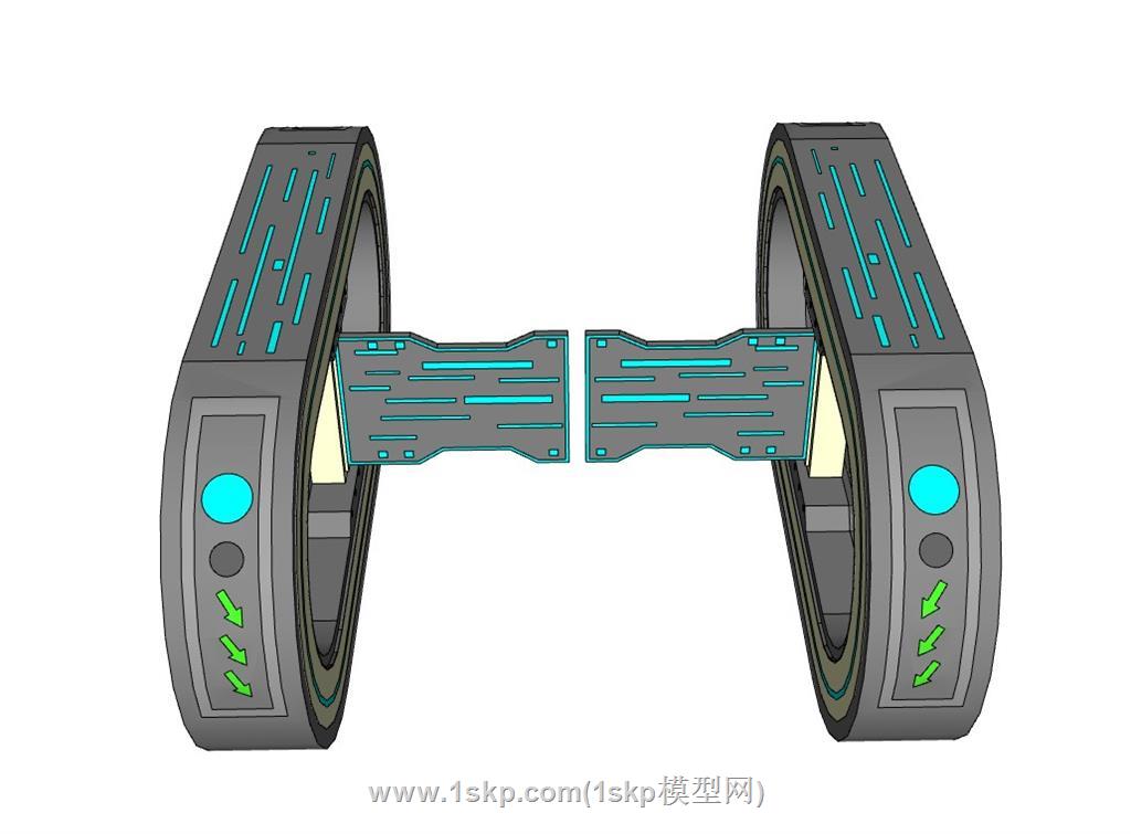 人行道闸摆闸SU模型