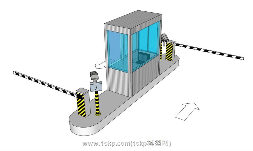 门卫保安道闸SU模型