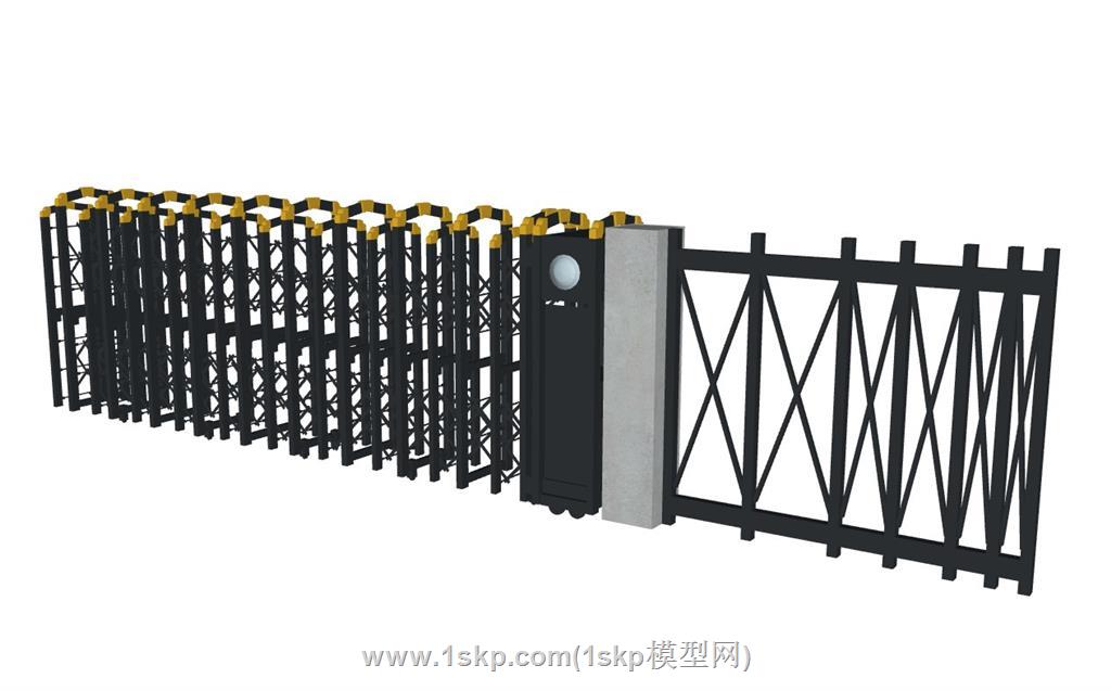 伸缩门SU模型