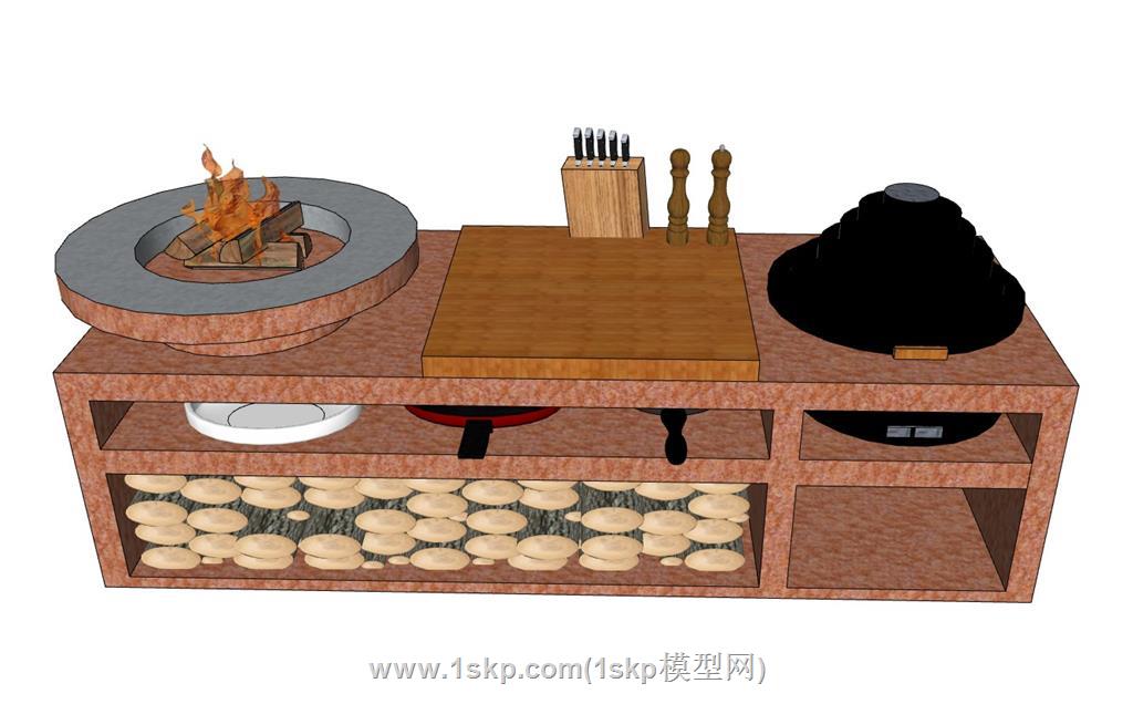 烧烤台SU模型