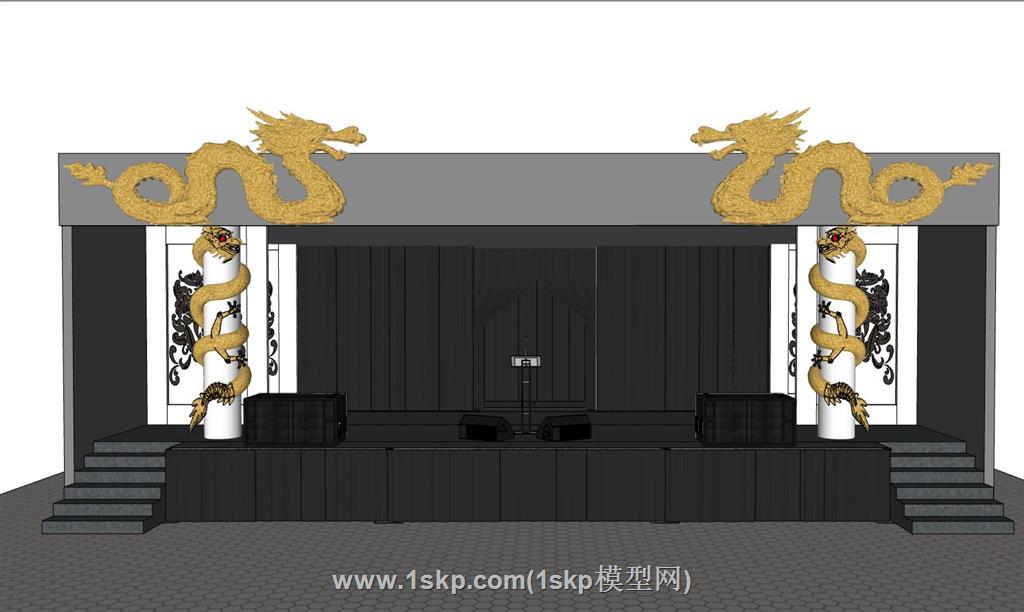 盘龙舞台SU模型