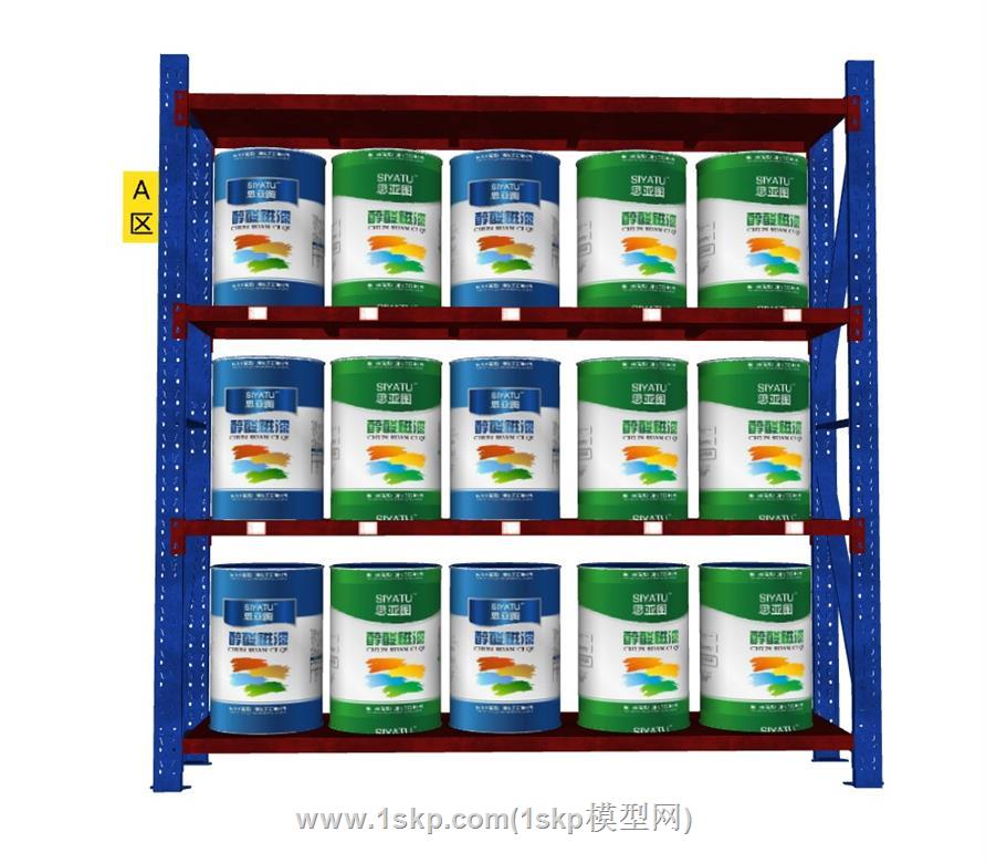 仓库仓储货物架SU模型