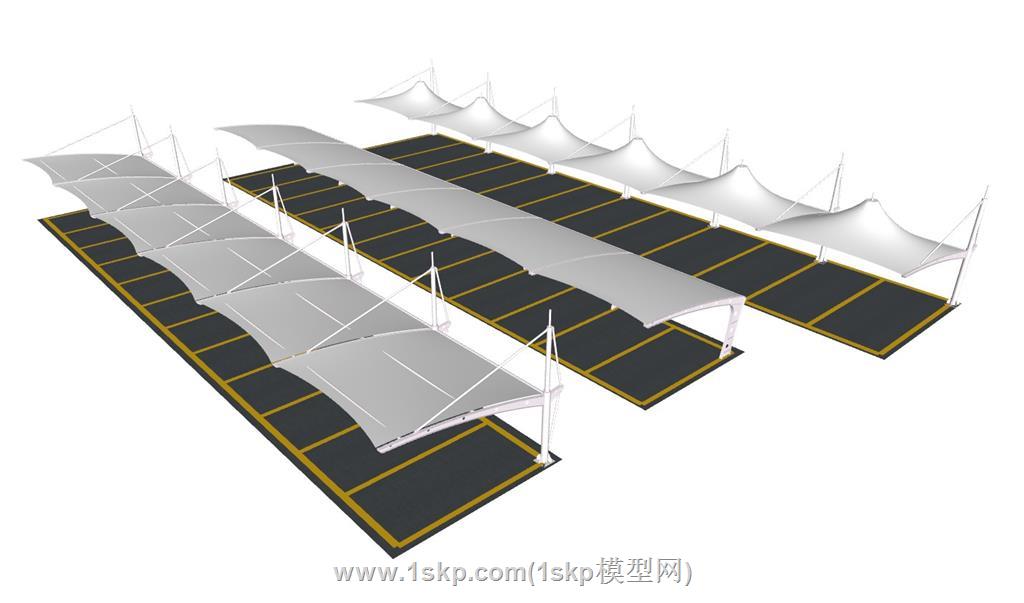 膜结构停车棚SU模型