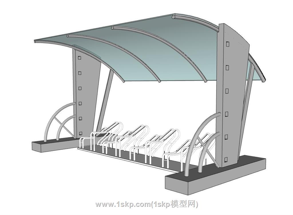 自行车车棚SU模型
