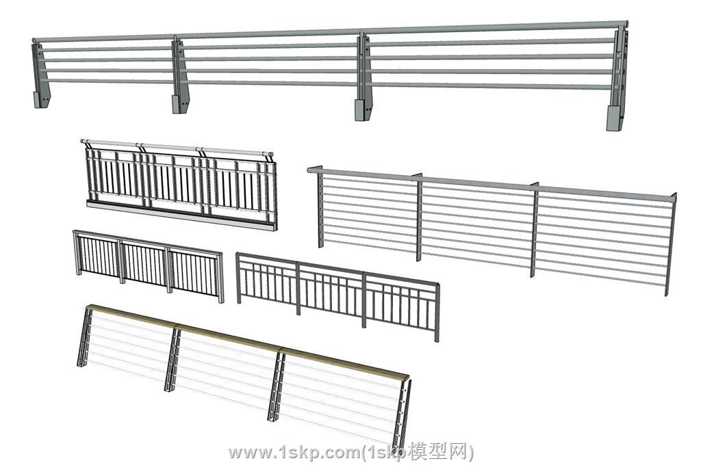 不锈钢栏杆SU模型