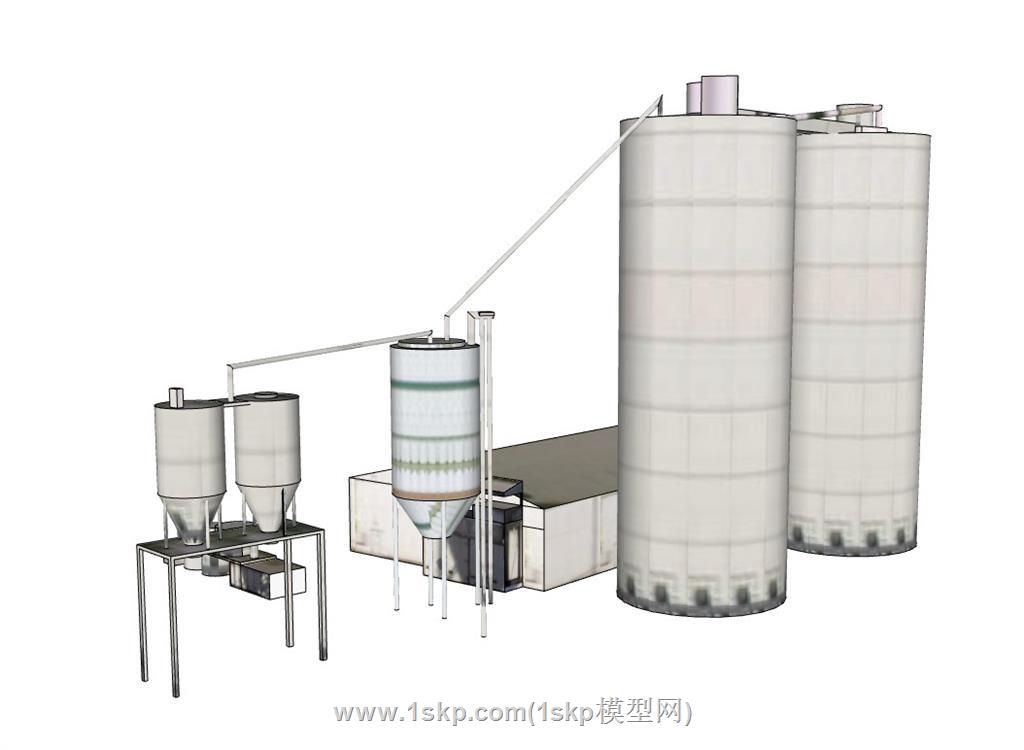水泥筒仓搅拌站SU模型