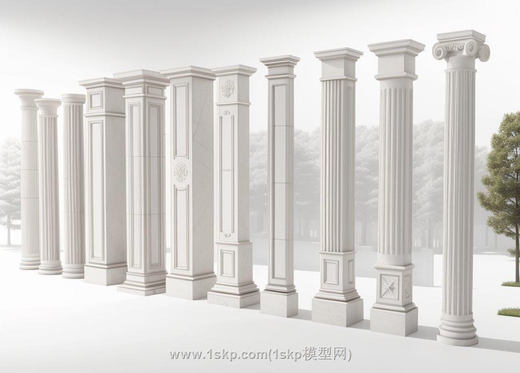 罗马柱柱子SU模型