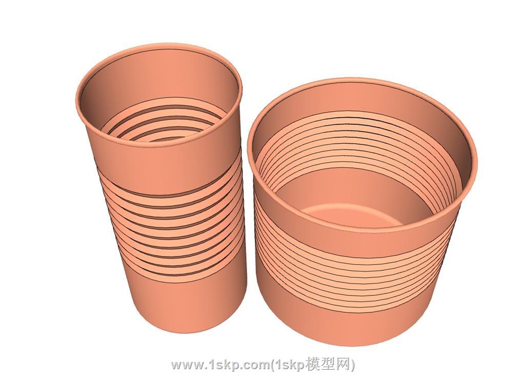 高盆花盆SU模型