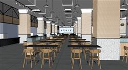 餐馆厅食饭堂SU模型
