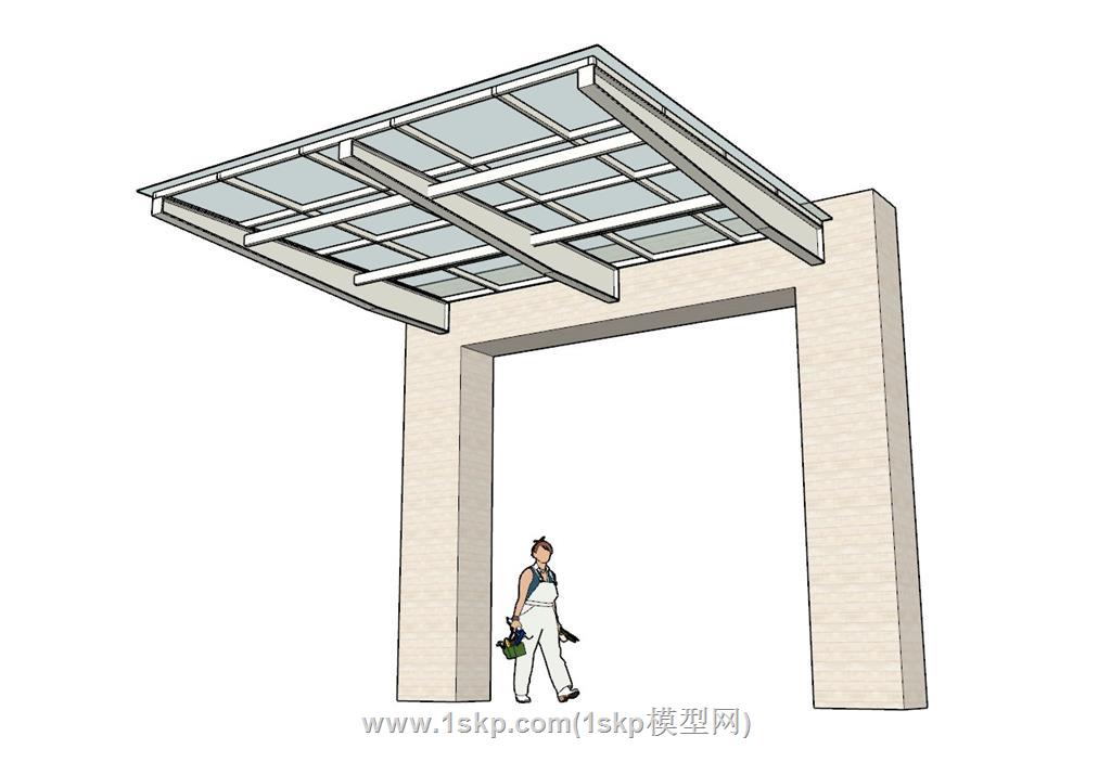 挡雨棚SU模型