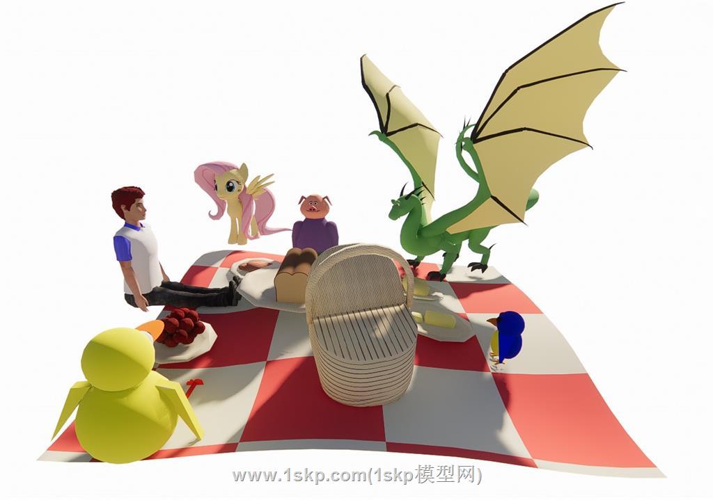 卡通露营SU模型