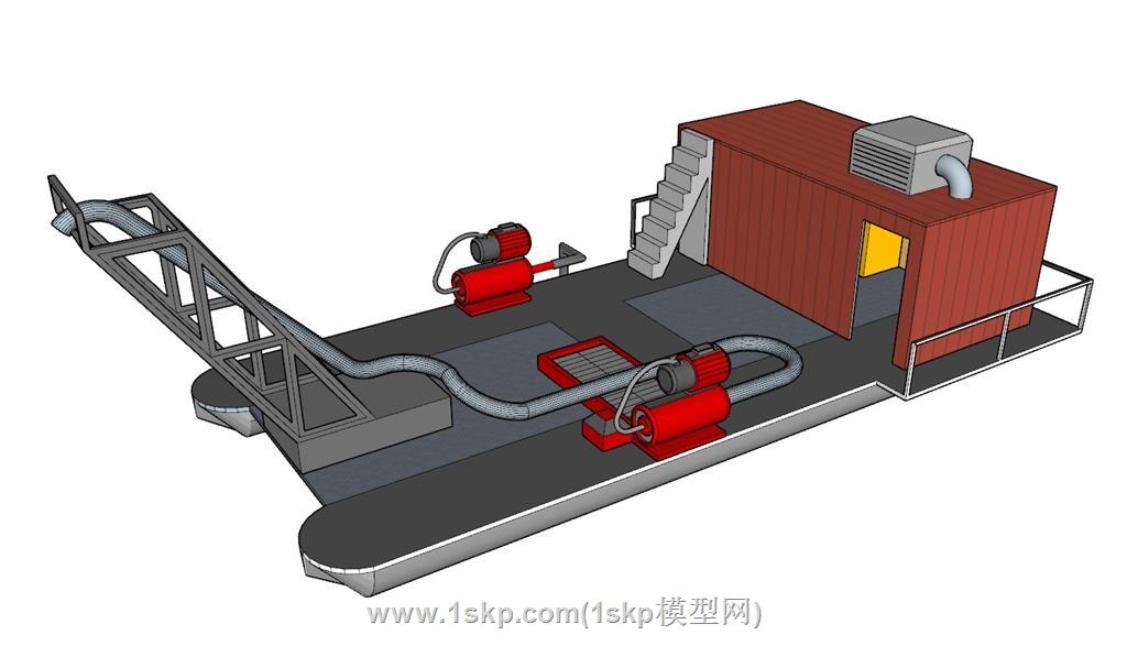 作业船SU模型