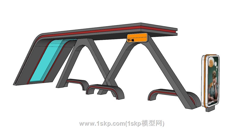 公交站SU模型