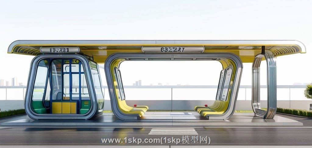公交站台SU模型