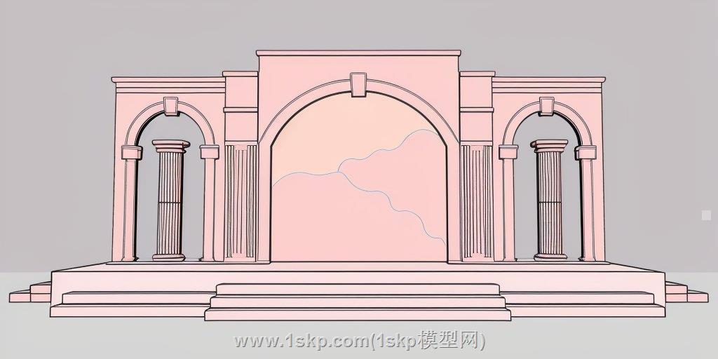 婚庆舞台设计SU模型