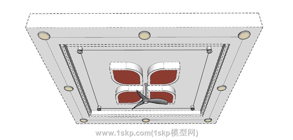 石膏吊顶SU模型