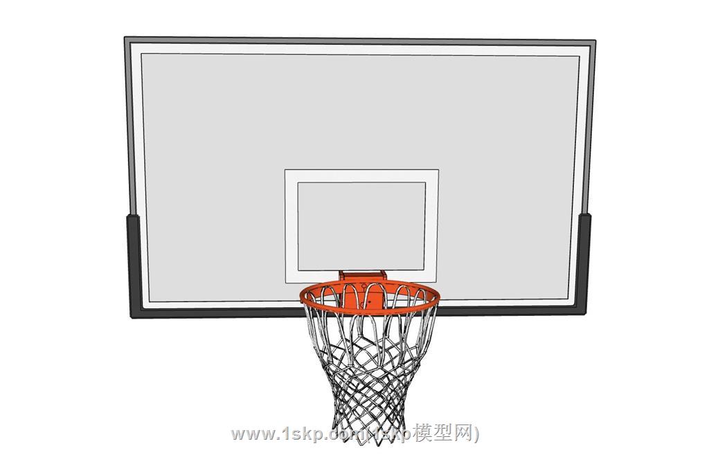 玻璃钢篮球架篮球框SU模型