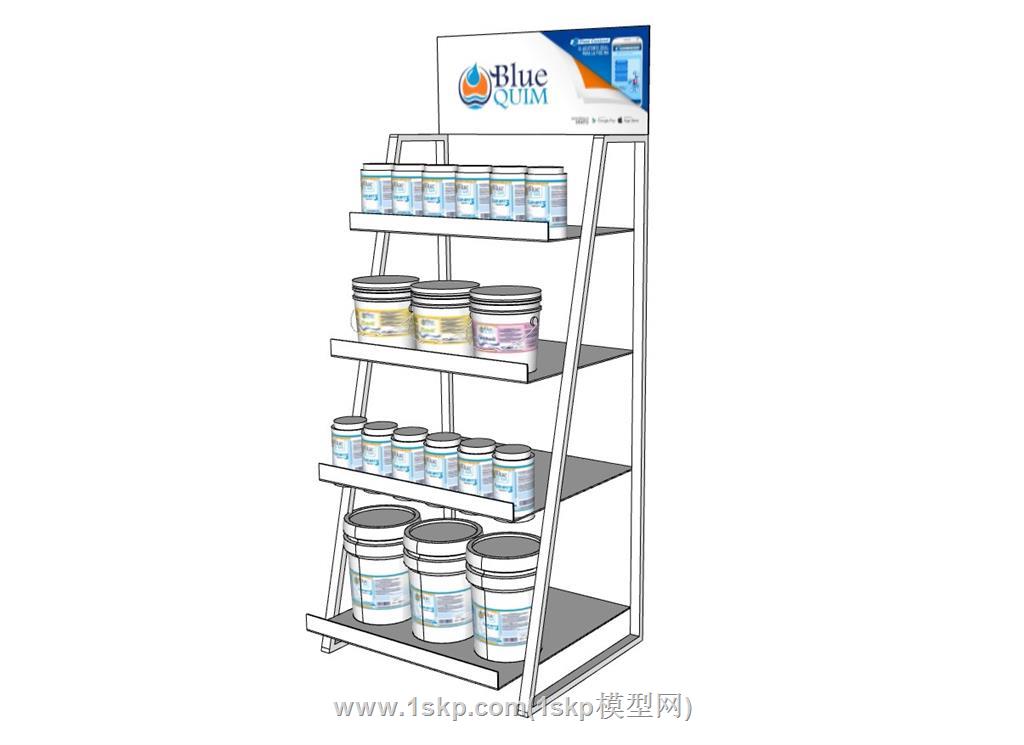 油漆桶展示架SU模型
