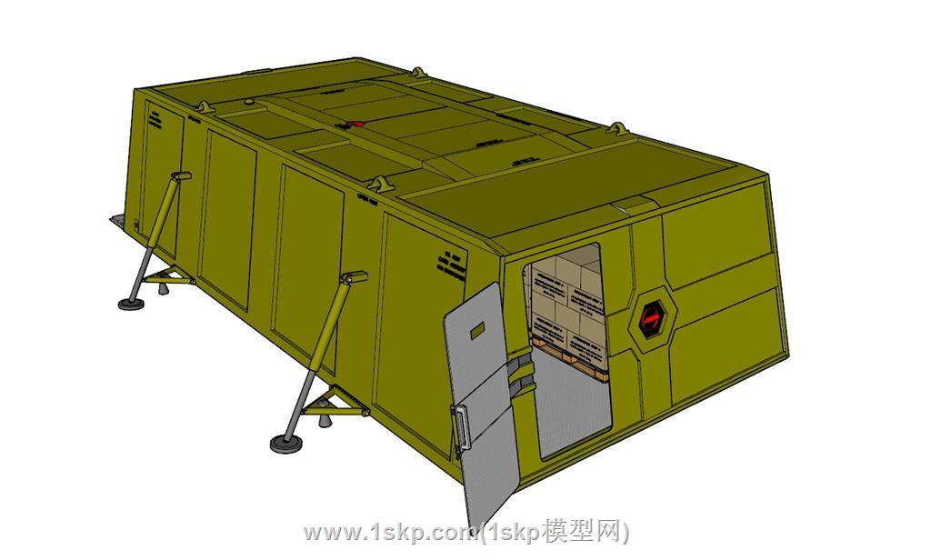 军用补给吊舱武器库SU模型