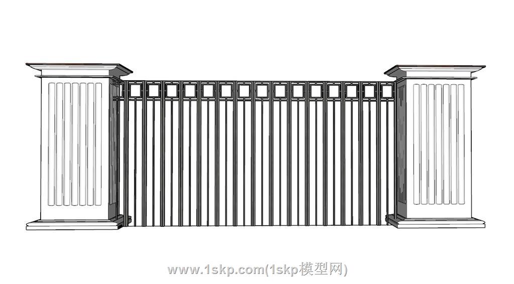 铁艺栏杆围栏SU模型