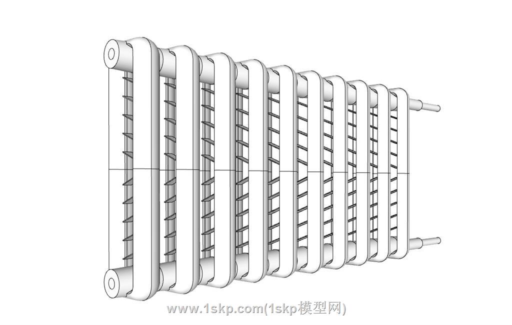 散热器散热管铜管SU模型