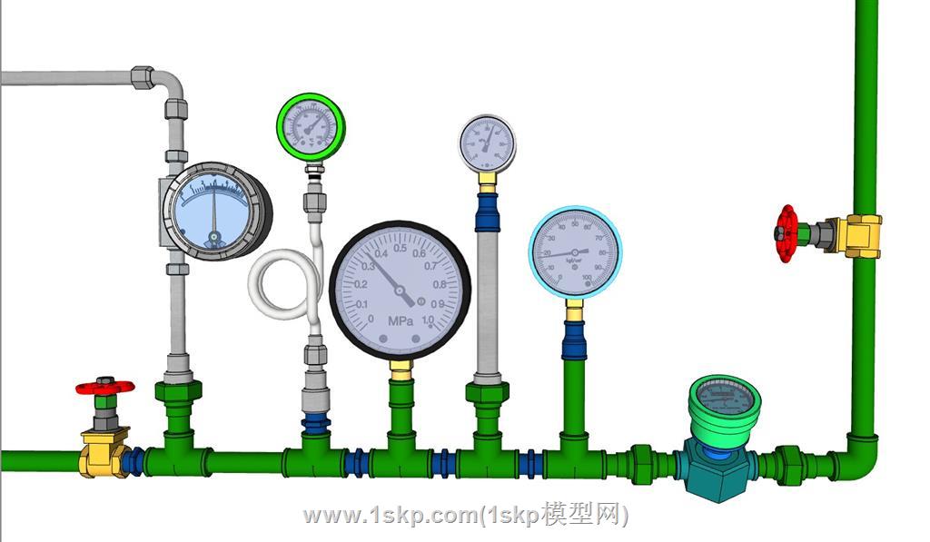排水阀百分表压力表SU模型