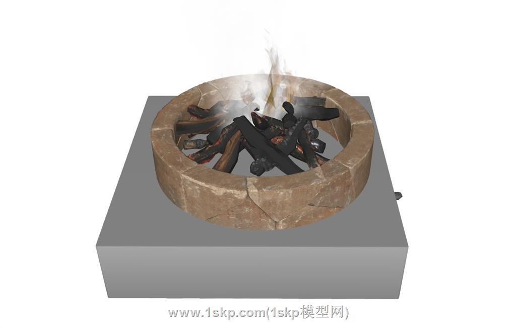 篝火炭火木炭SU模型