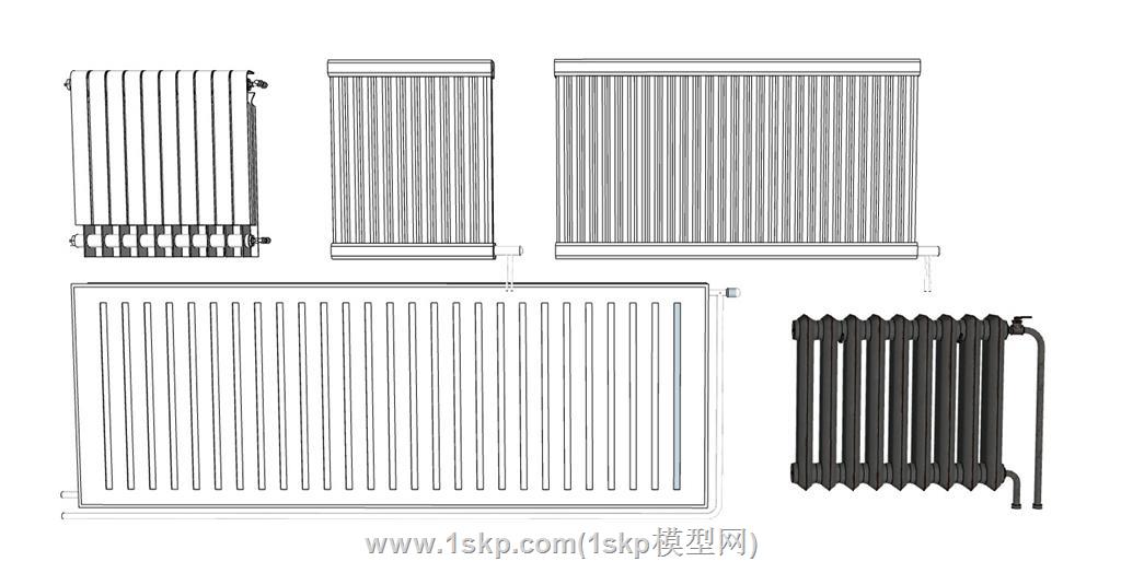 暖气片散热管SU模型