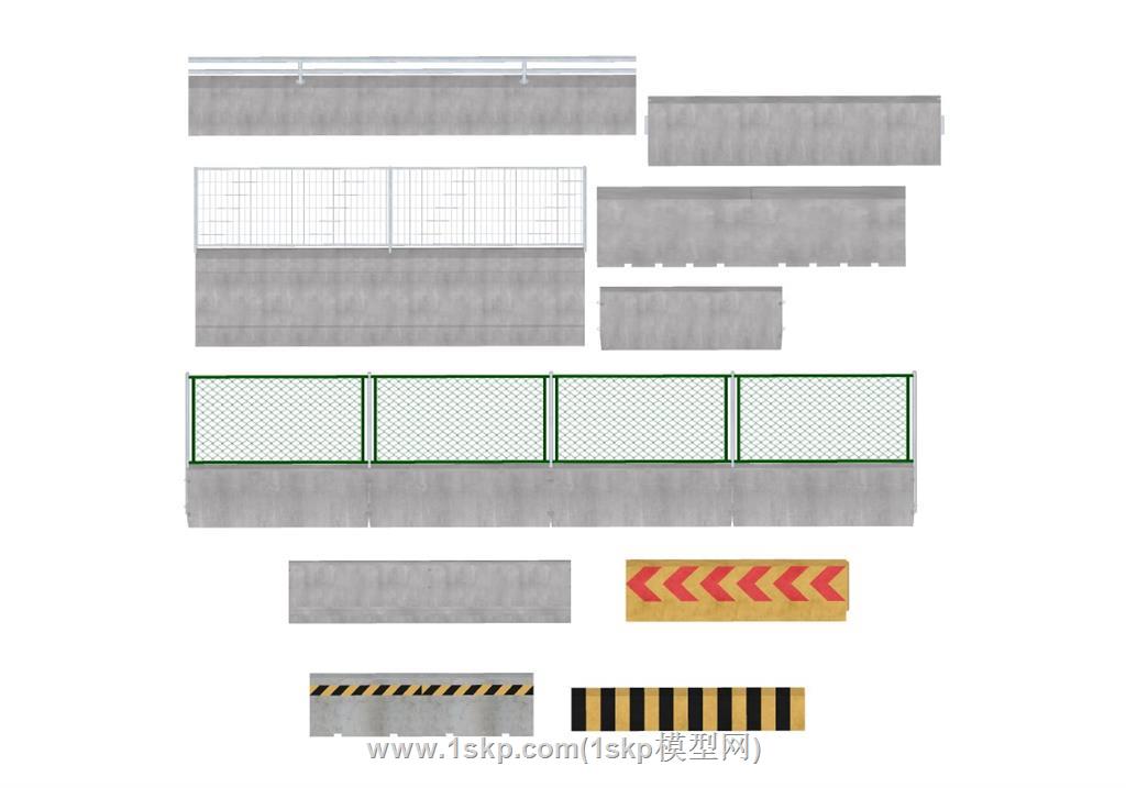 防抛网道路护栏SU模型