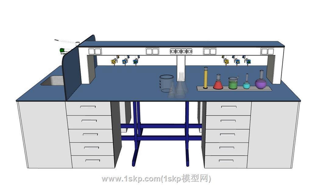 实验室实验桌化学器皿SU模型