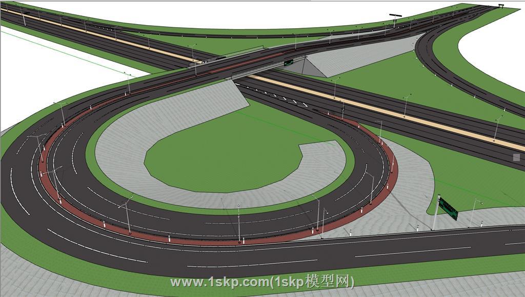 高速公路带环形立交匝道