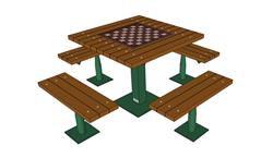 户外休闲棋牌桌SU模型