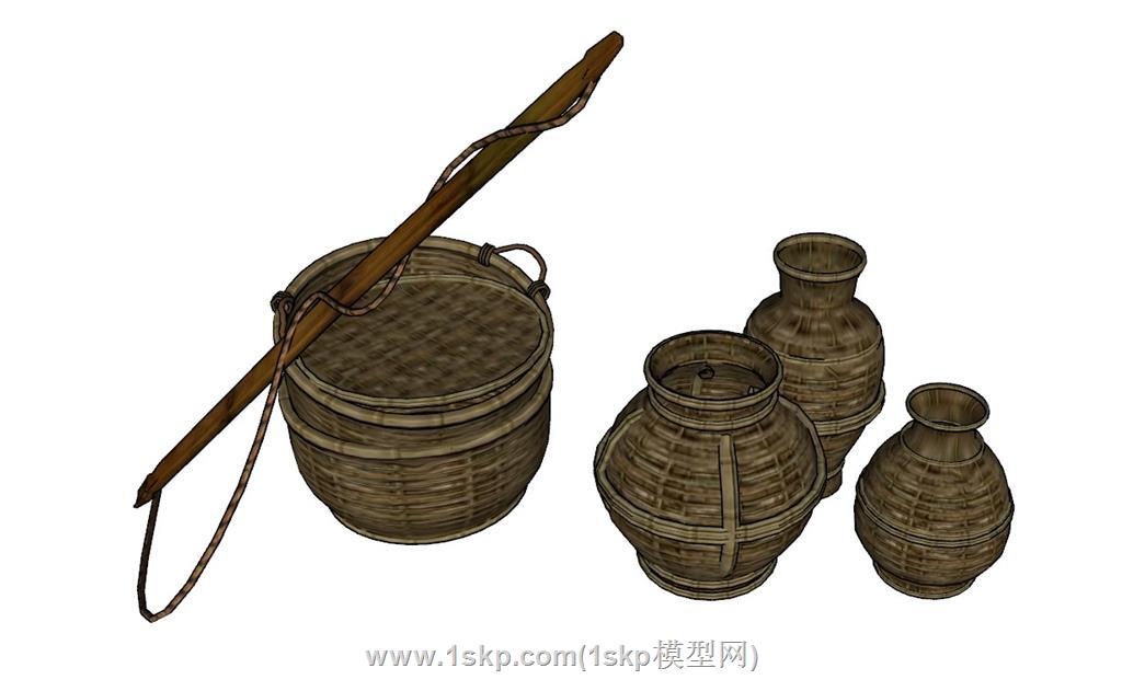 背篓竹篓扁担