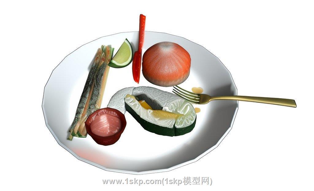 寿司鱼片刀叉食物