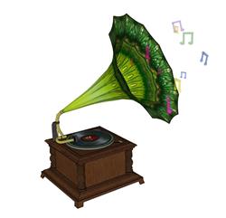 带音符的留音机留声机