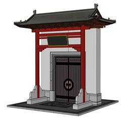 中式风徽派入户门院门