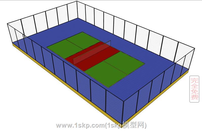 铁丝网护栏的羽毛球场
