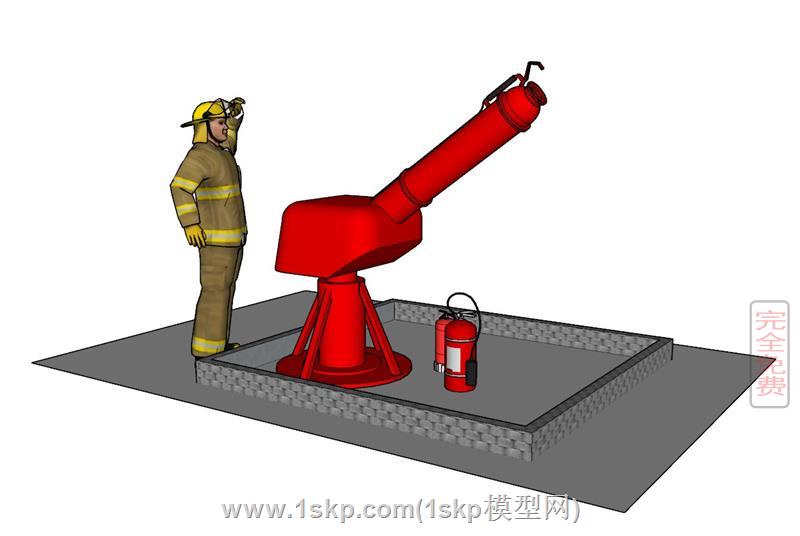 消防枪灭火器消防员