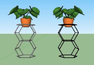 盆栽花盆花架子SU模型 免费sketchup模型下载