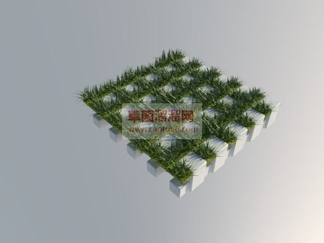 草坪砖SU模型