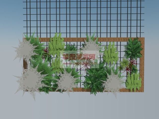 绿植墙植物架装饰植物SU模型