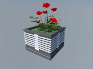 新中式花箱SU模型