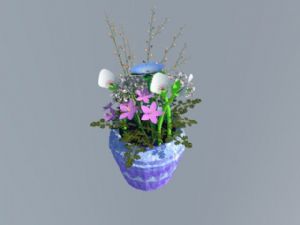 鲜花花盆盆栽SU模型