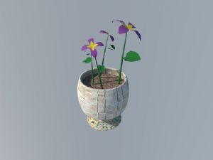 陶瓦花盆盆景SU模型