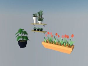 花盆盆景花箱SU模型