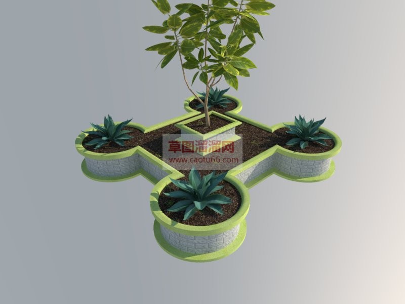 植物花箱SU模型